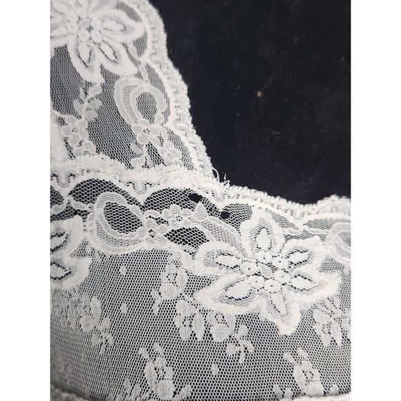 Christian Dior Vtg 80s Dior Oblique Logo Floral Nightgown Baby Blue Lace Trim - Picture 8 of 9